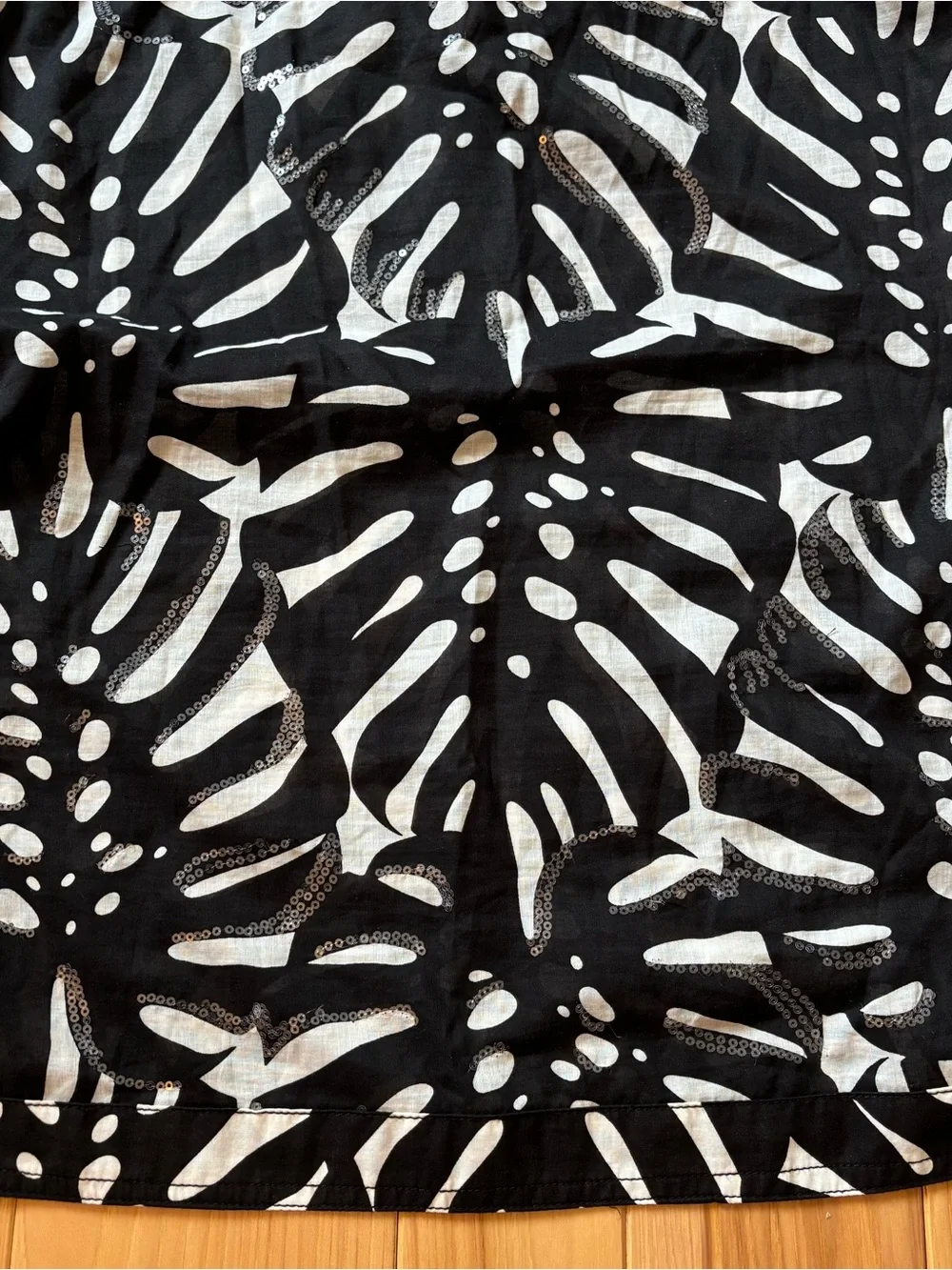Tory Burch Black White Patterned Sequin Embellished Cotton Swim Coverup